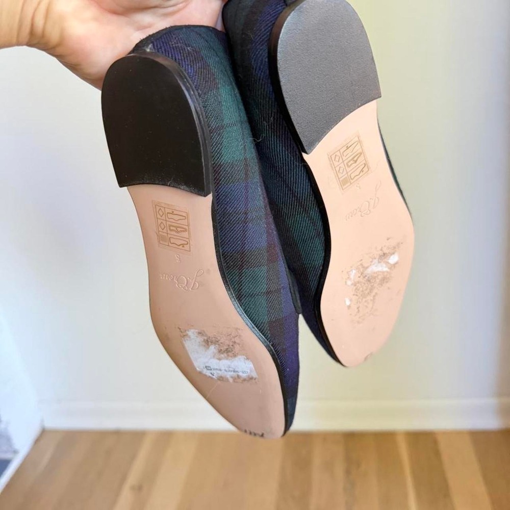 J Crew blue and green preppy plaid loafers - Picture 6 of 6